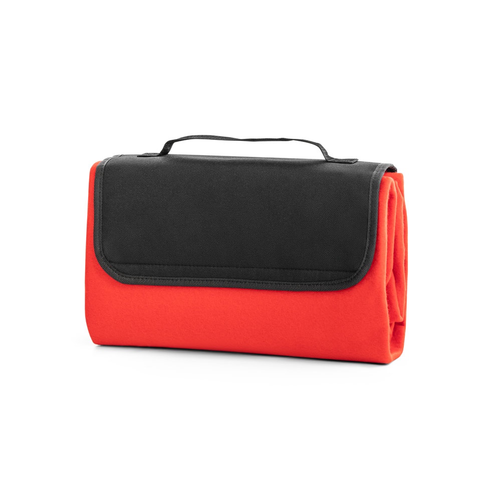 RILEY. Manta polar con asa de transporte y solapa (180 g/m²)