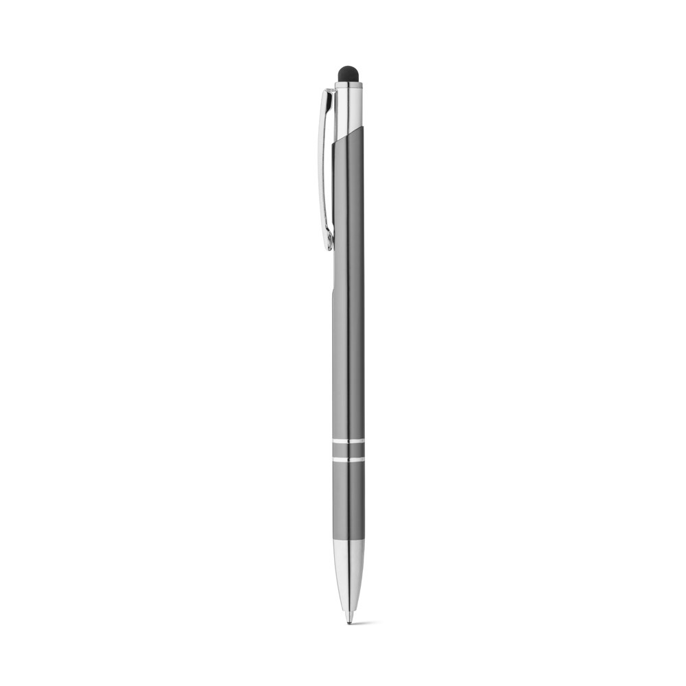 GALBA. Bolígrafo de aluminio con punta táctil y clip