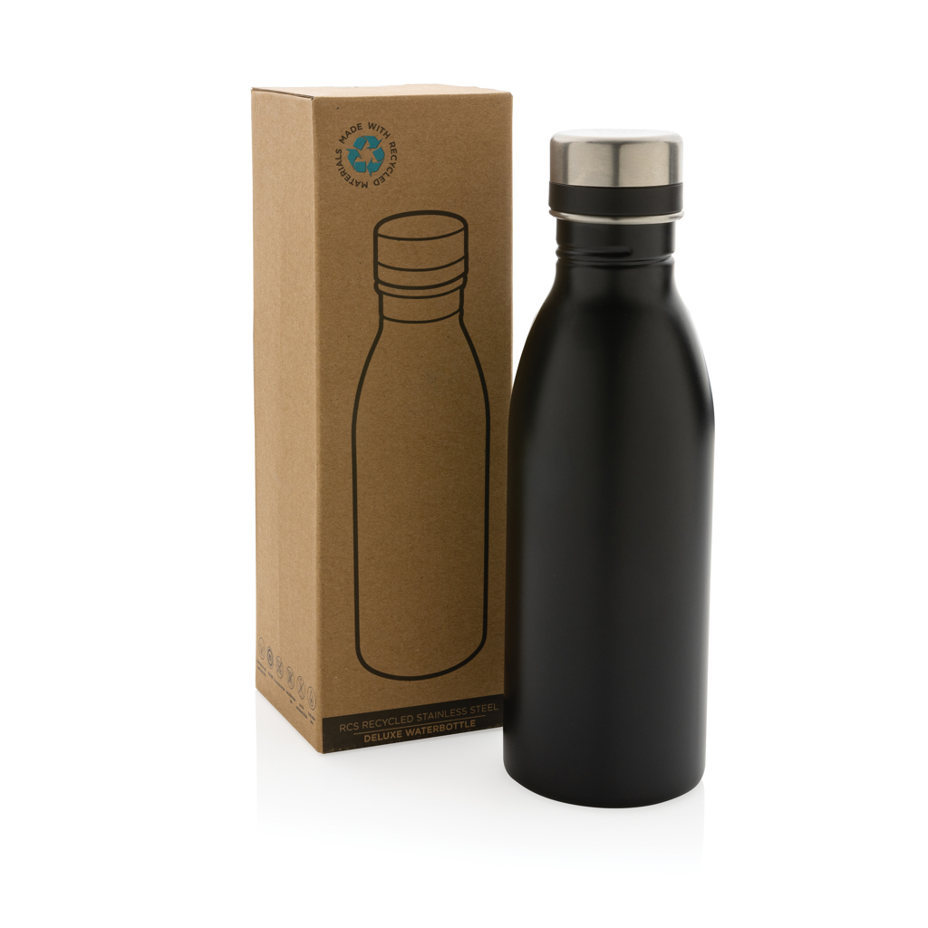 Botella de agua de lujo de acero inoxidable reciclado RCS