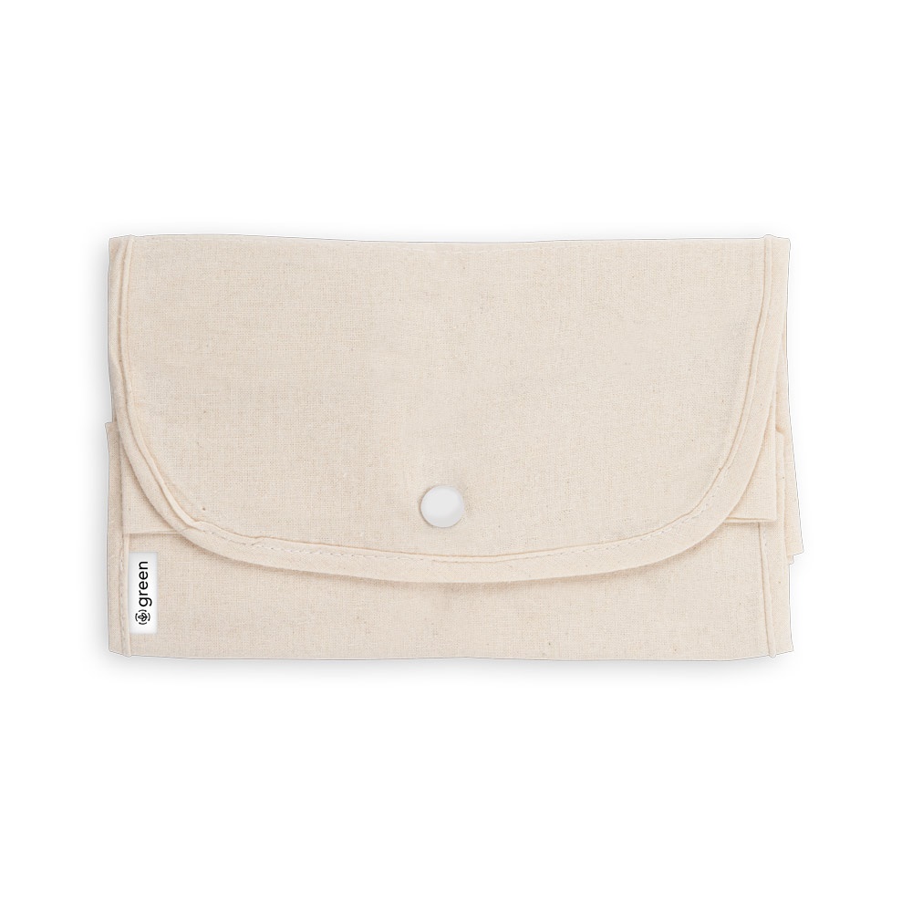 BEIRUT. Bolsa plegable de algodón (50%), algodón reciclado (30%) y poliéster (20% rPET) (140 g/m²)