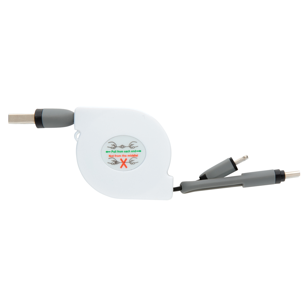 Cable 3 en 1 retráctil