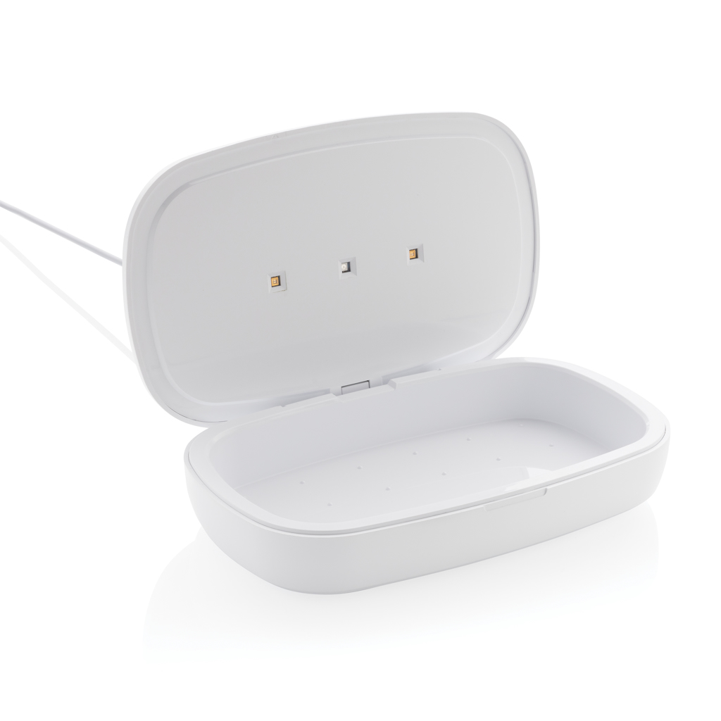 Caja esterilizadora UV-C con cargador inalámbrico de 5W