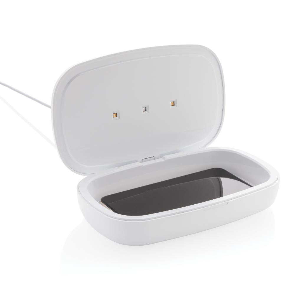 Caja esterilizadora UV-C con cargador inalámbrico de 5W
