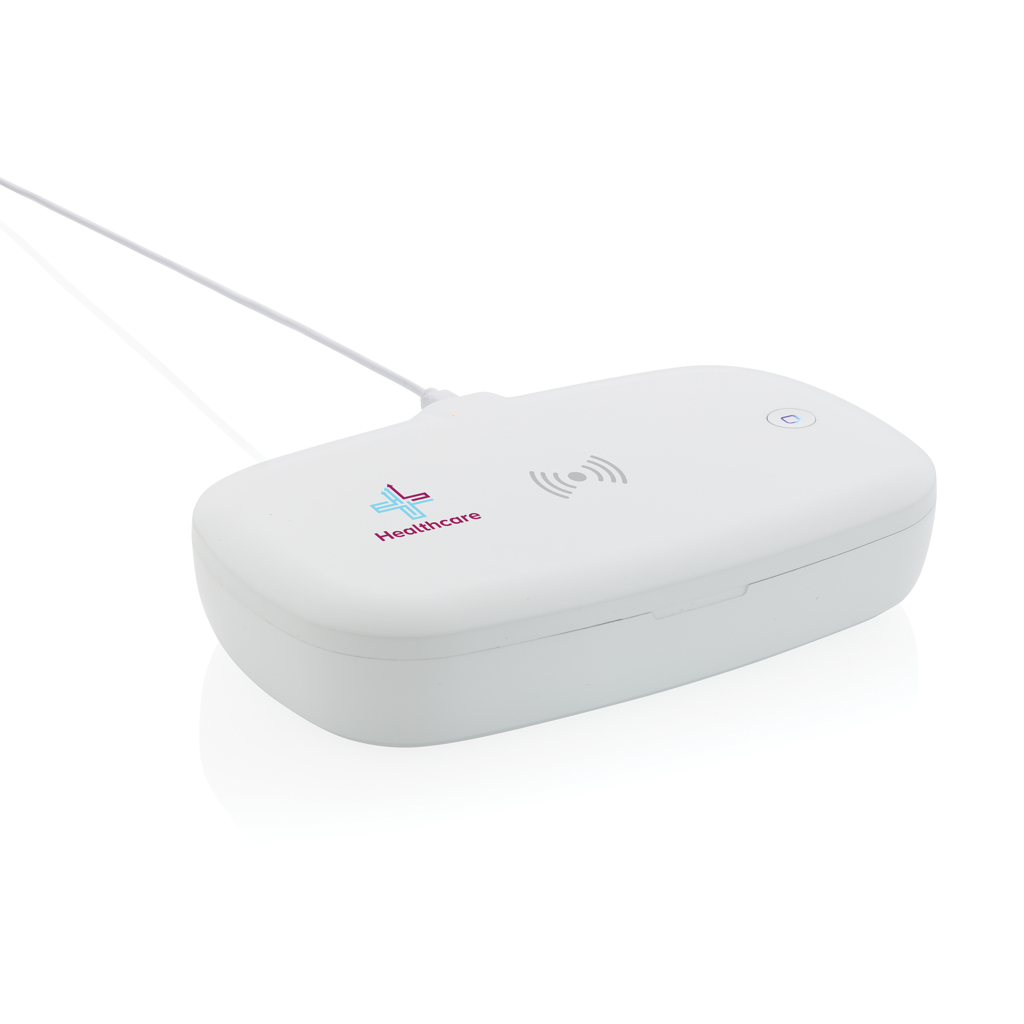 Caja esterilizadora UV-C con cargador inalámbrico de 5W