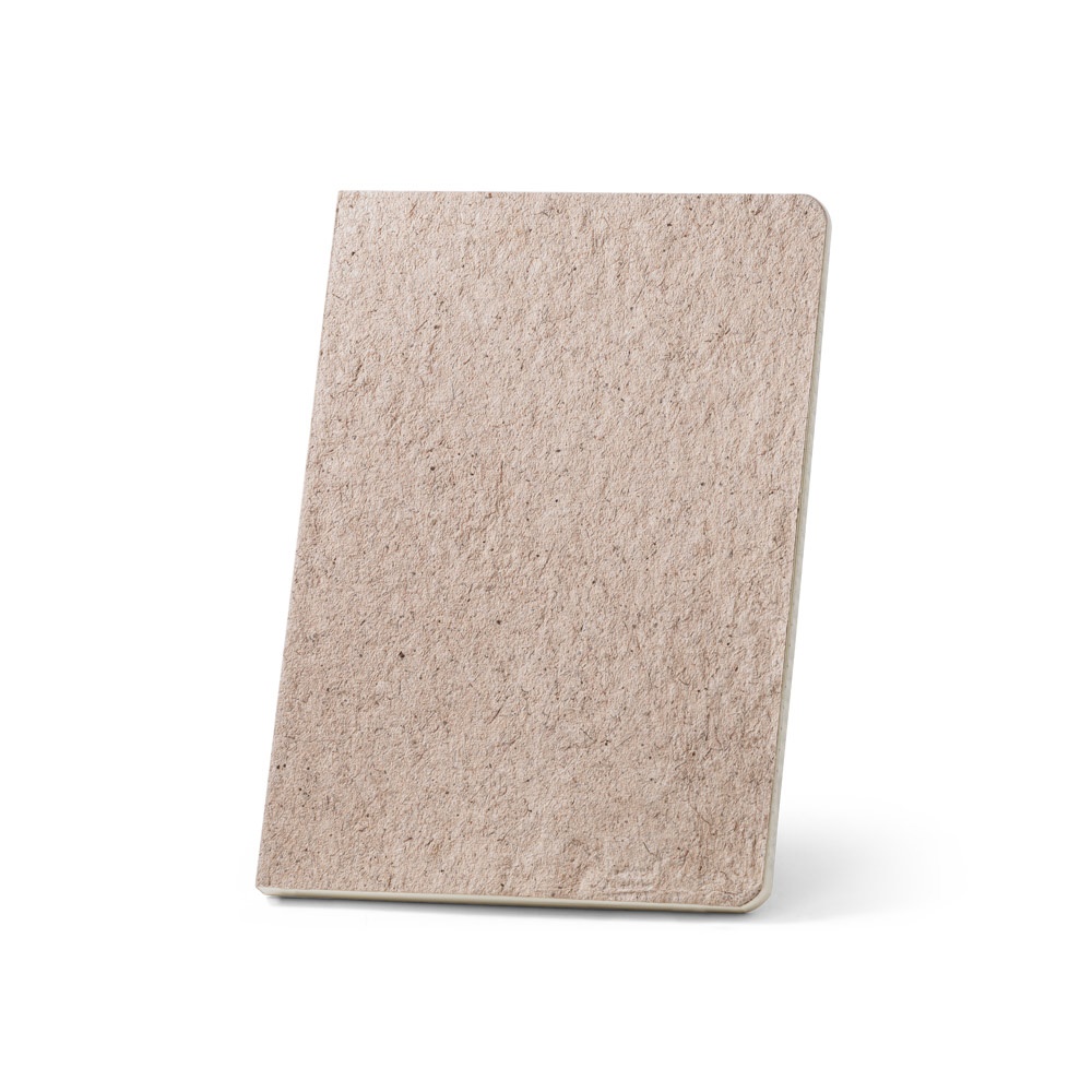 TEAPAD SEMI-RIGID. Bloc de notas A5 con tapa semirrígida elaborado a partir de residuos de hojas de té (65%)