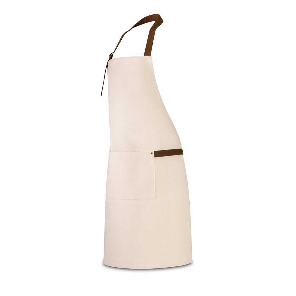 HOLM. Delantal de lona 100% algodón (320 g/m²) con detalles metálicos