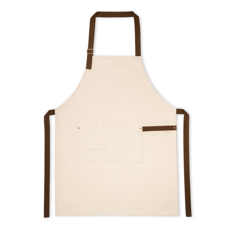 HOLM. Delantal de lona 100% algodón (320 g/m²) con detalles metálicos