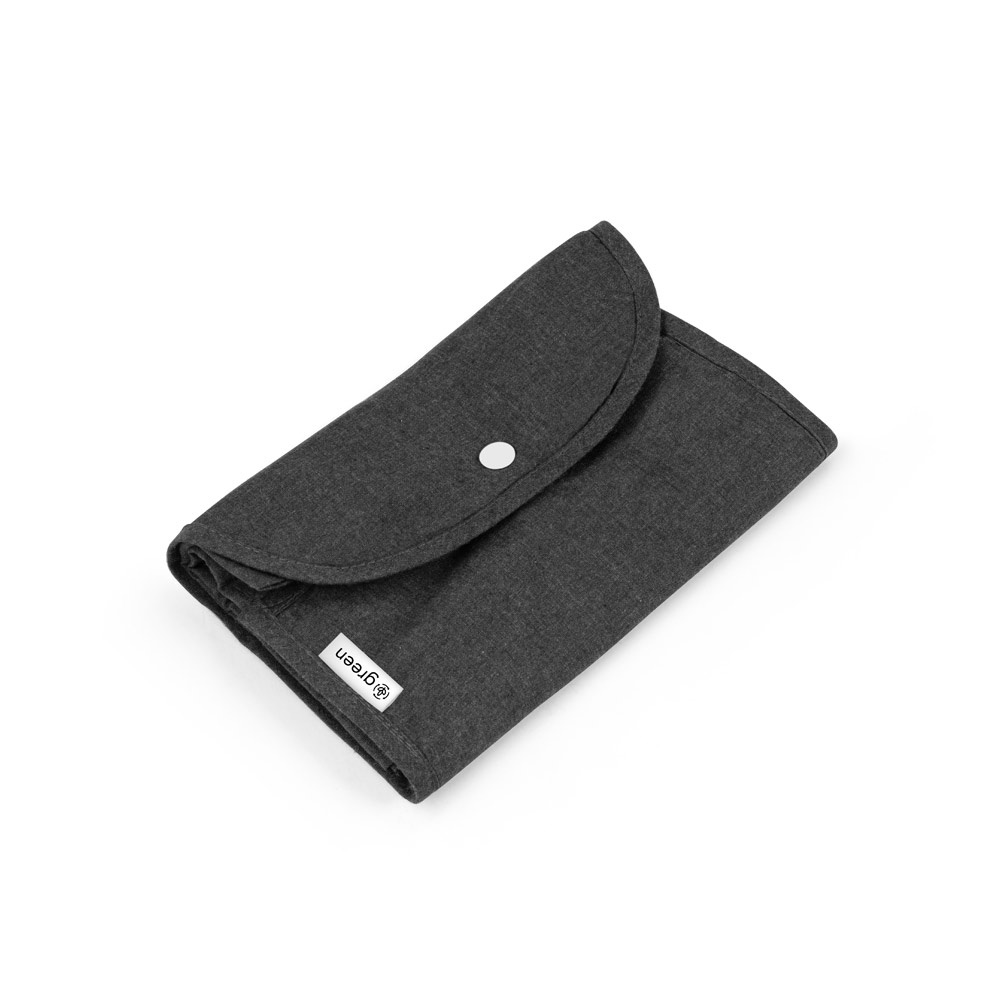 SIENA. Bolsa plegable de algodón (50%), algodón reciclado (30%) y poliéster (20% rPET) (140 g/m²)