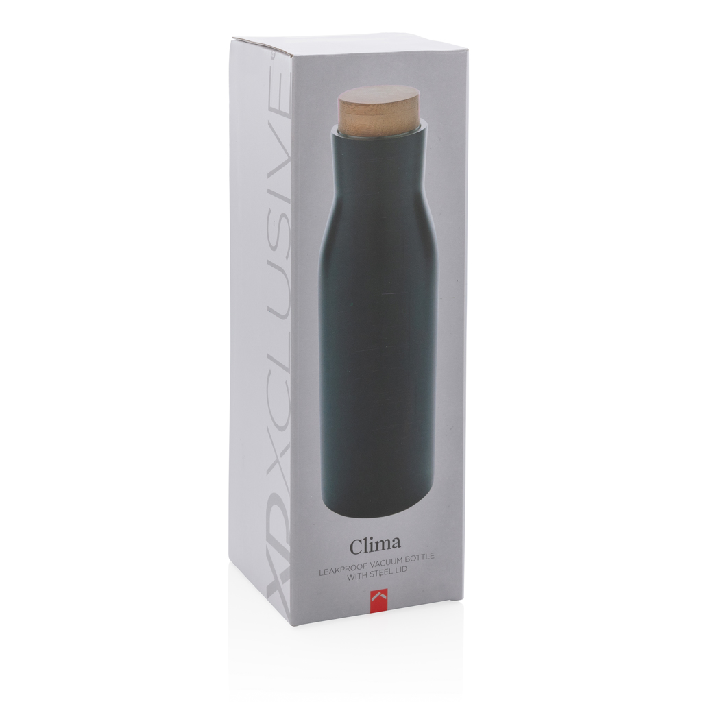 Botella Clima al vacío antigoteo con tapa de acero
