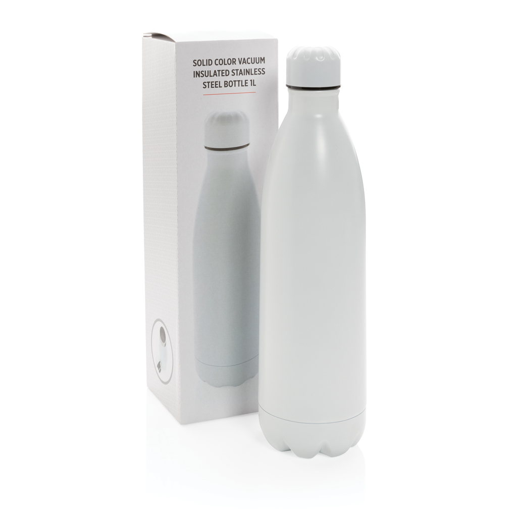 Botella de acero inoxidable al vacío de color sólido 1L