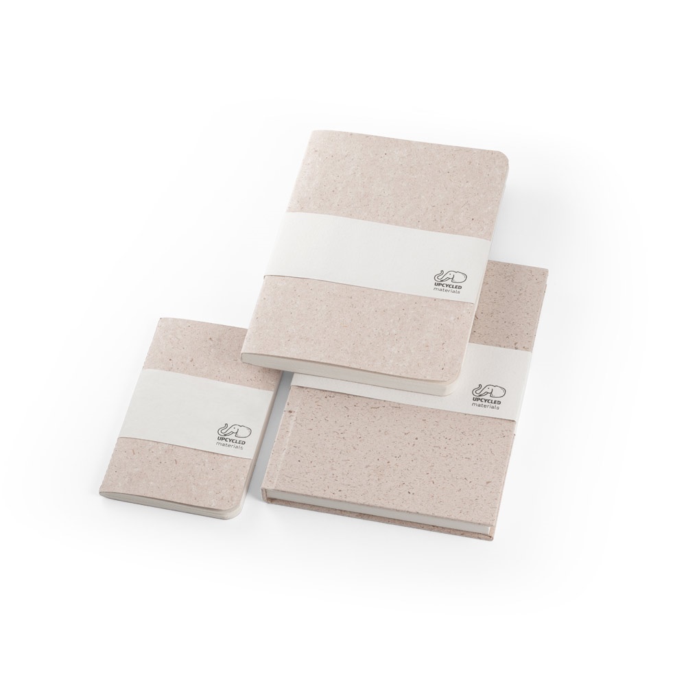 ORGANIC SEMI-RIGID. Bloc de notas A5 con tapa semirrígida de materia orgánica de elefante (80%)