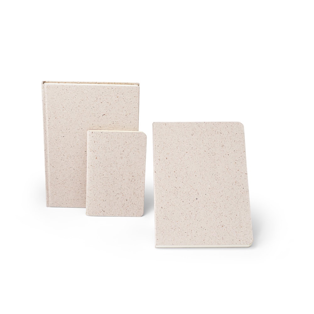 ORGANIC SEMI-RIGID. Bloc de notas A5 con tapa semirrígida de materia orgánica de elefante (80%)