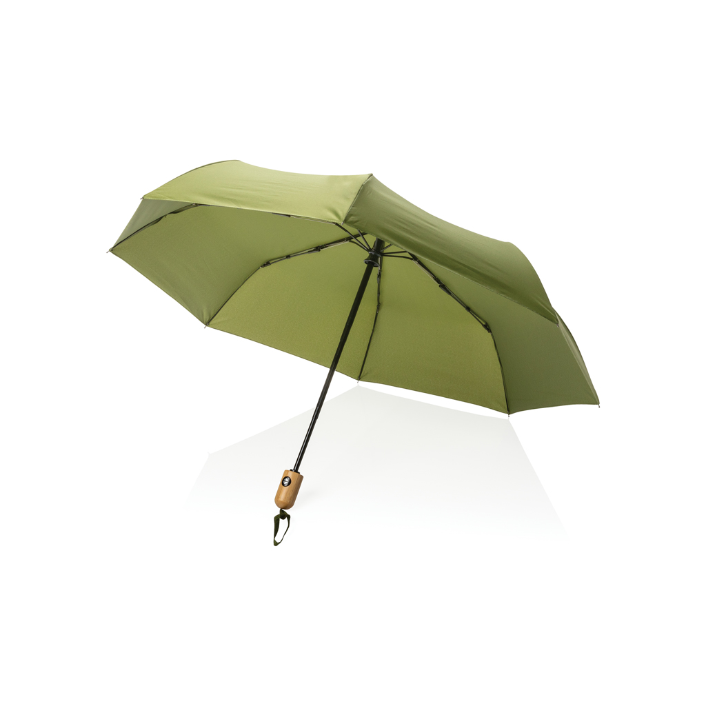 Paraguas automático RPET 190T bambú de 21" Impact AWARE ™