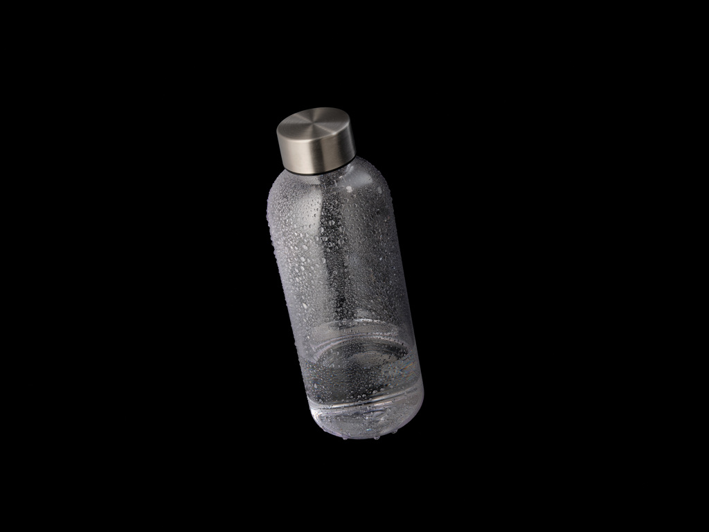 Botella de agua estanca con tapa metálica