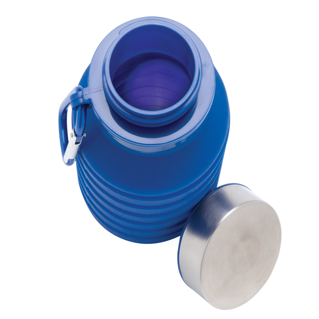 Botella de silicona plegable antigoteo con tapa