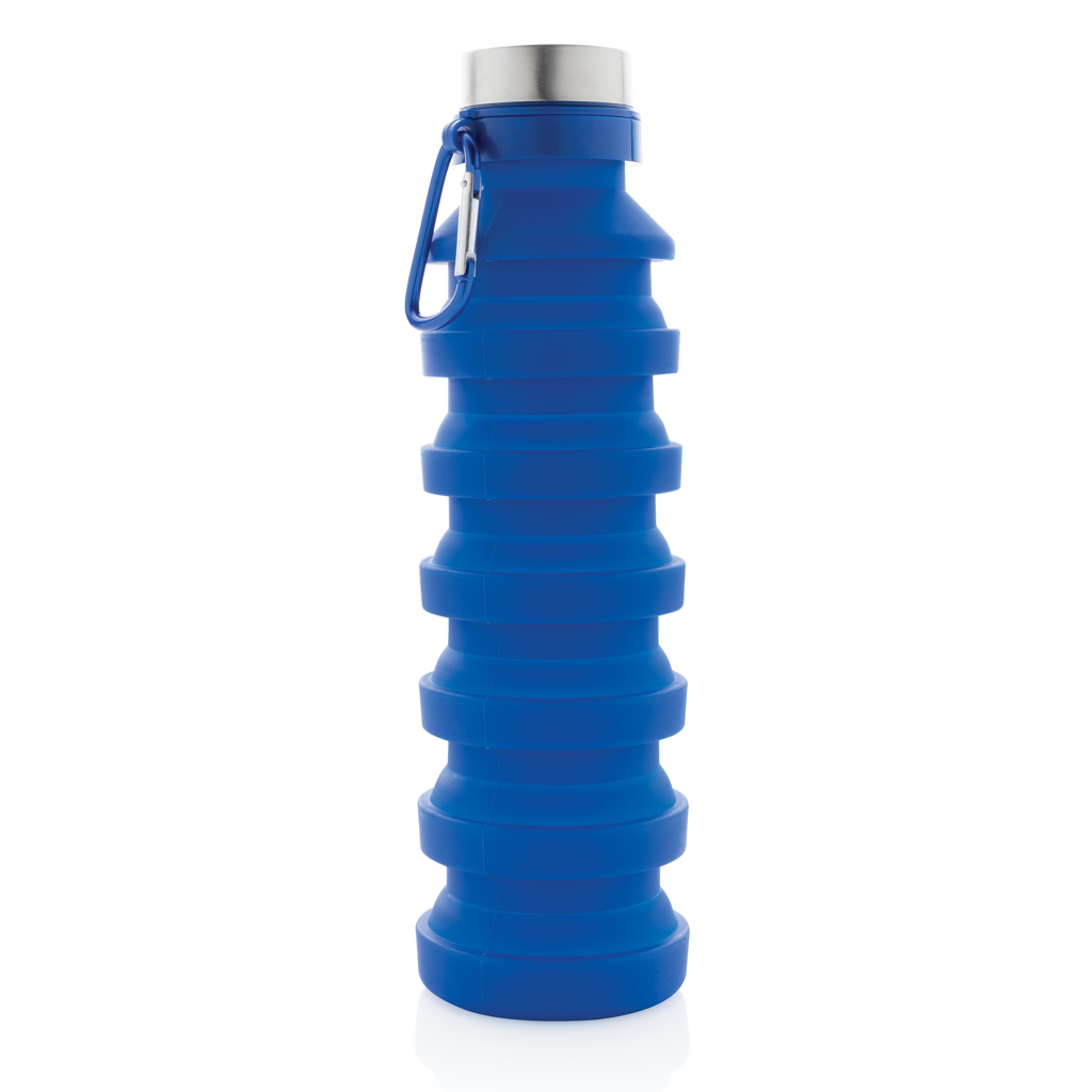 Botella de silicona plegable antigoteo con tapa