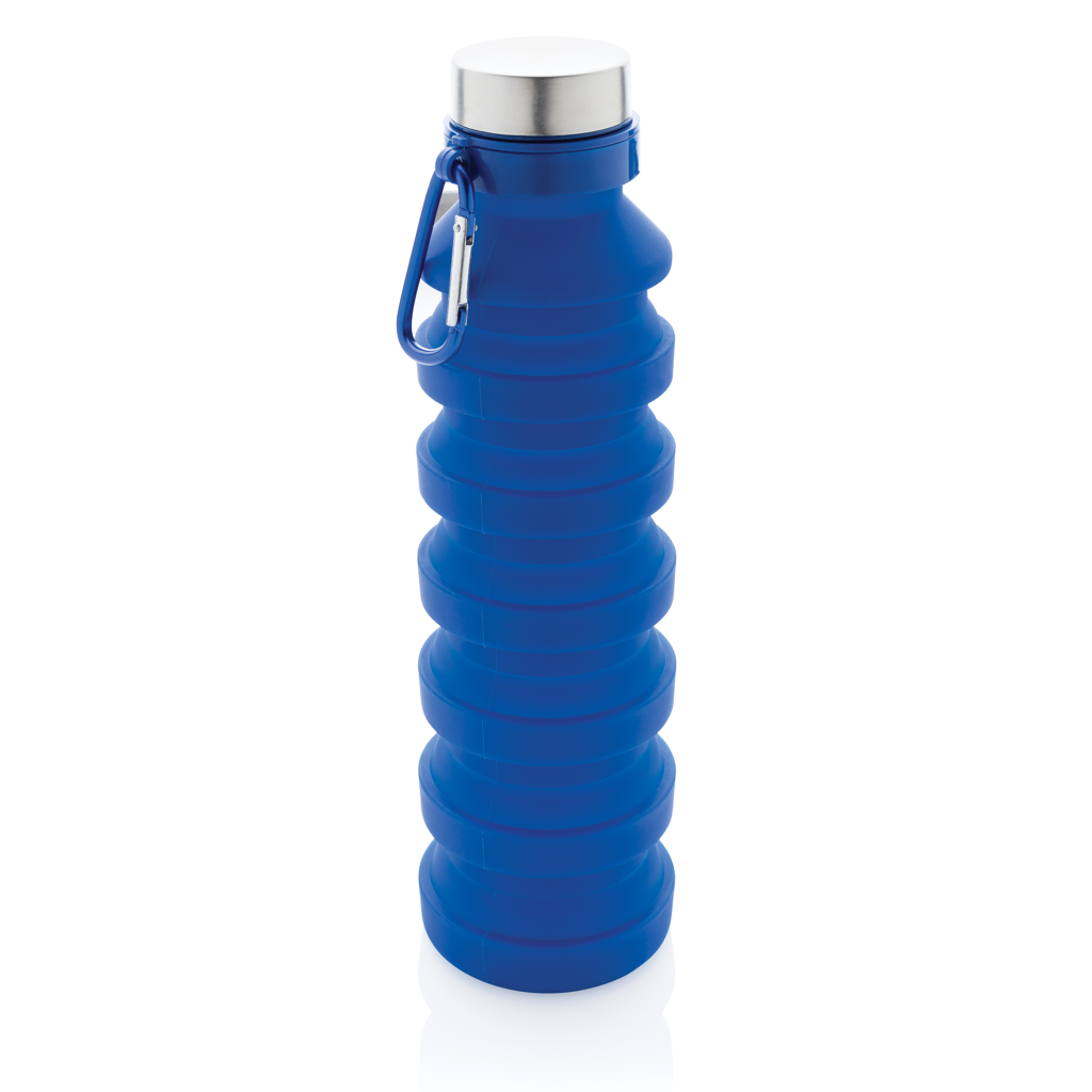 Botella de silicona plegable antigoteo con tapa