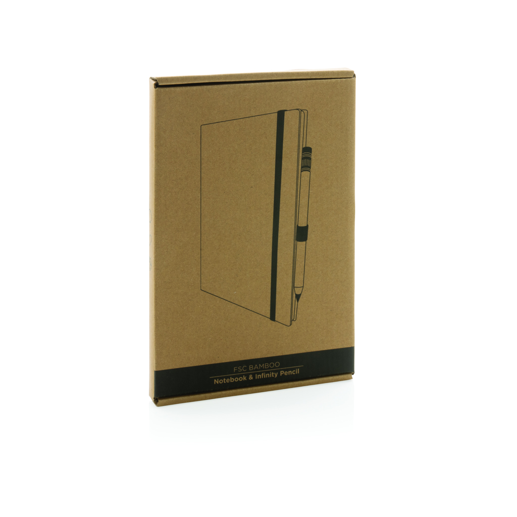 Set de cuaderno y lápiz infinito de bambú