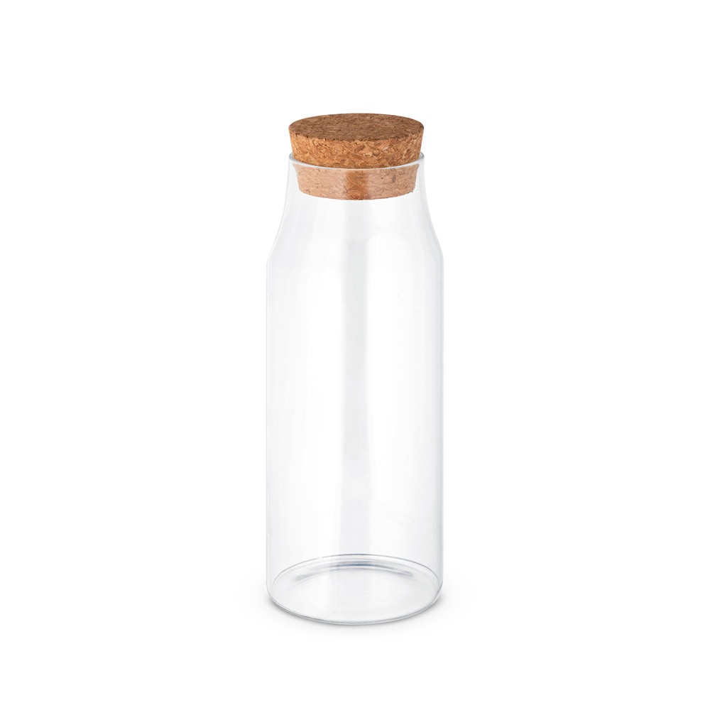 JASMIN 1000. Botella de vidrio borosilicato con tapón de corcho de 1 L