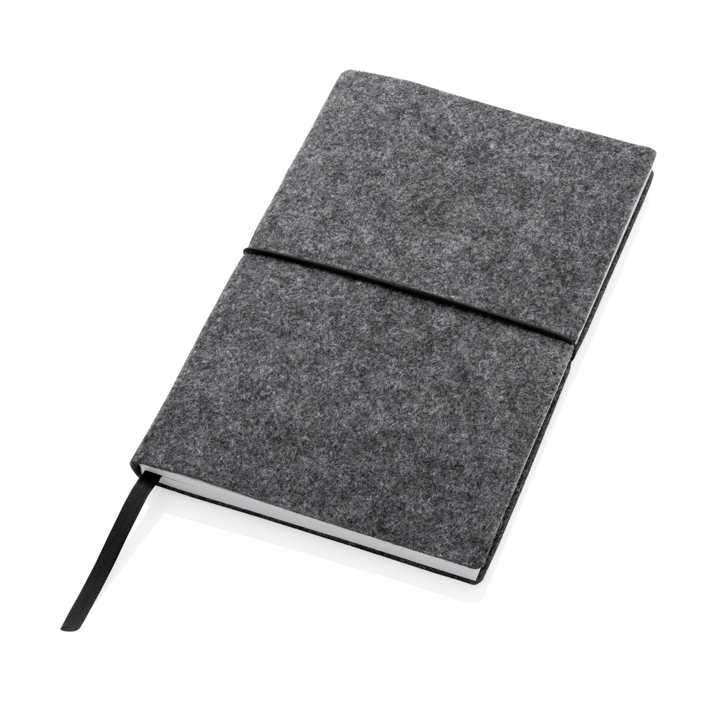 Libreta A5 tapa blanda de fieltro reciclado certificado GRS