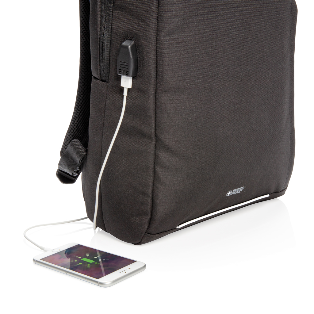 Mochila para portátil Swiss Peak AWARE™ RFID y USB A