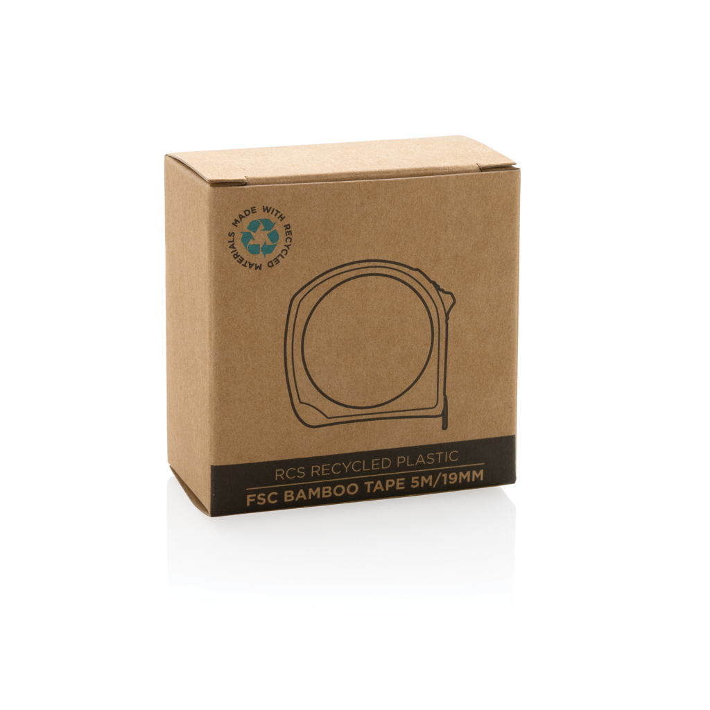 Flexómetro de bambú de plástico reciclado RCS 5M/19mm