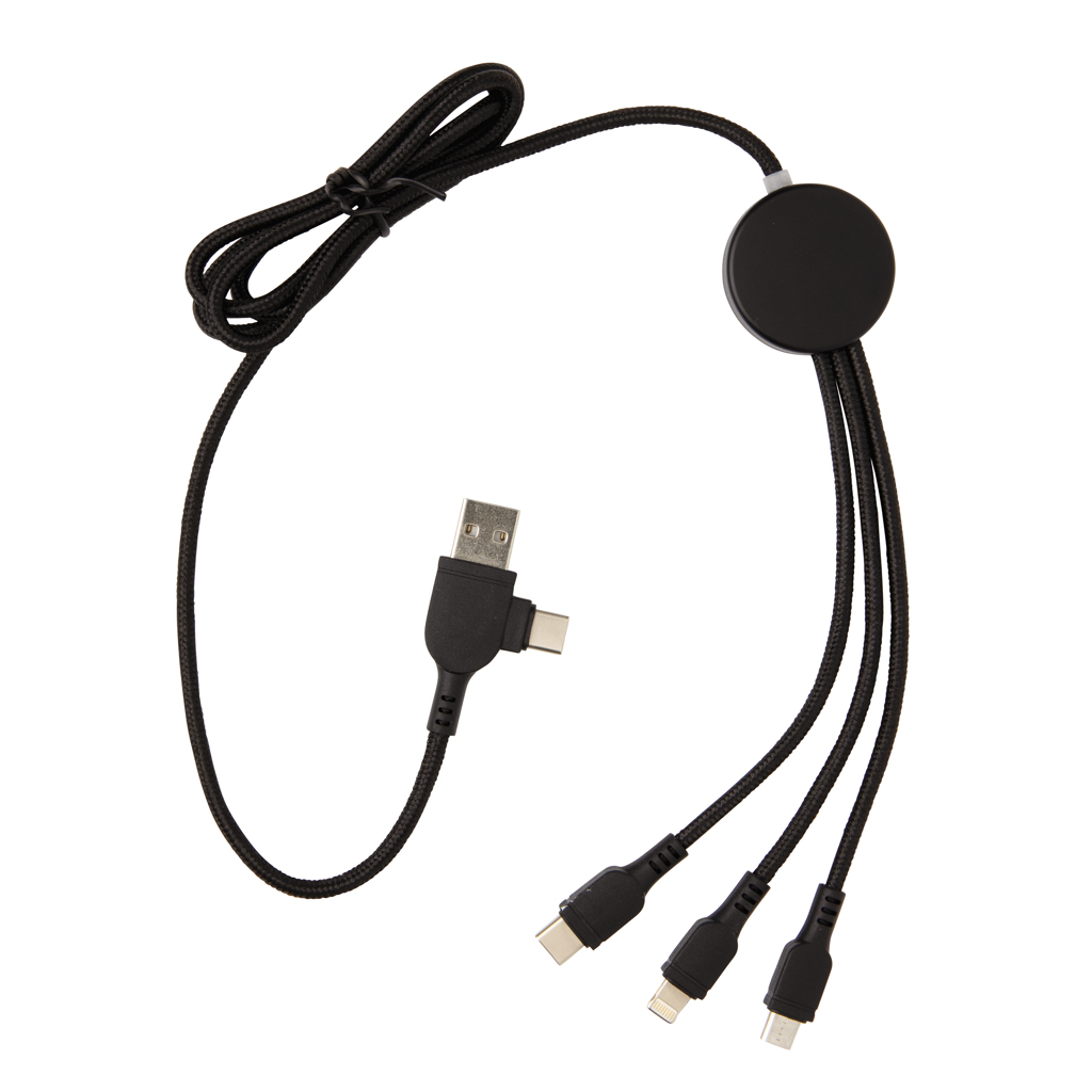 Cable 6 en 1 con logo iluminado