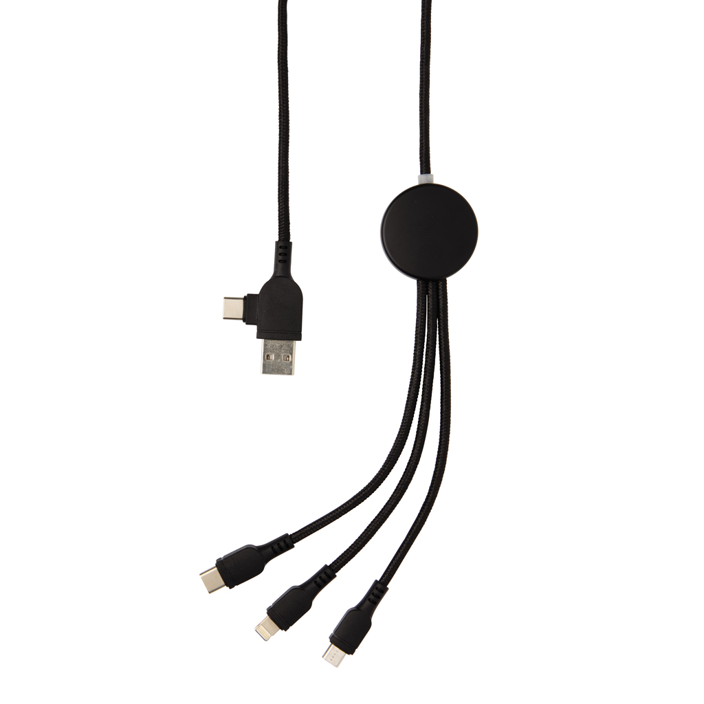 Cable 6 en 1 con logo iluminado