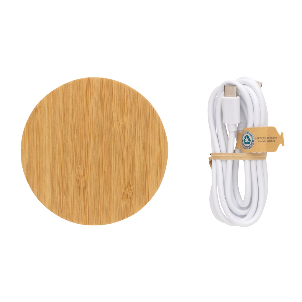 Cargador inalámbrico 15W de bambú