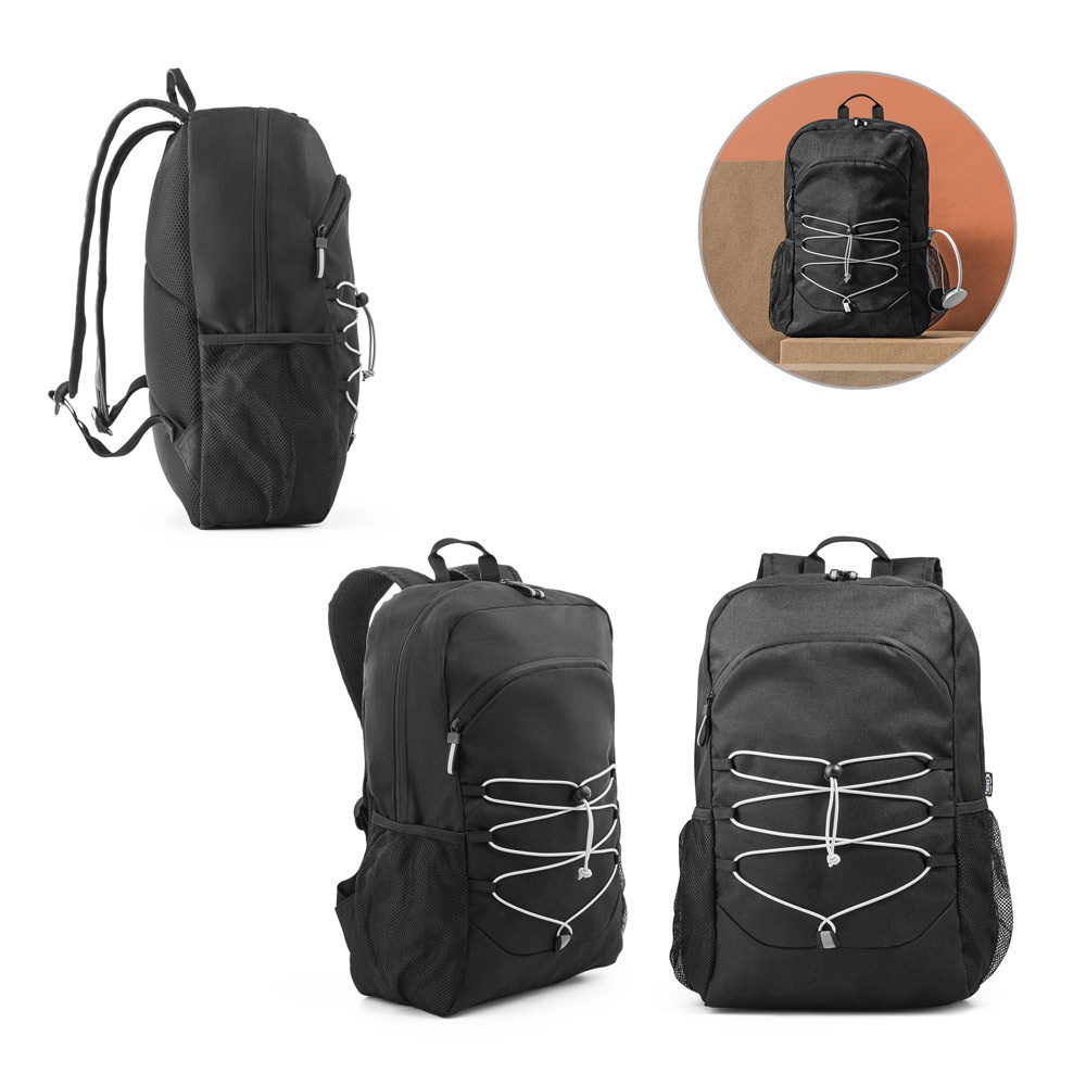 DELFOS BACKPACK. Mochila para portátil de 300D poliéster reciclado y 600D poliéster reciclado con elementos reflectantes