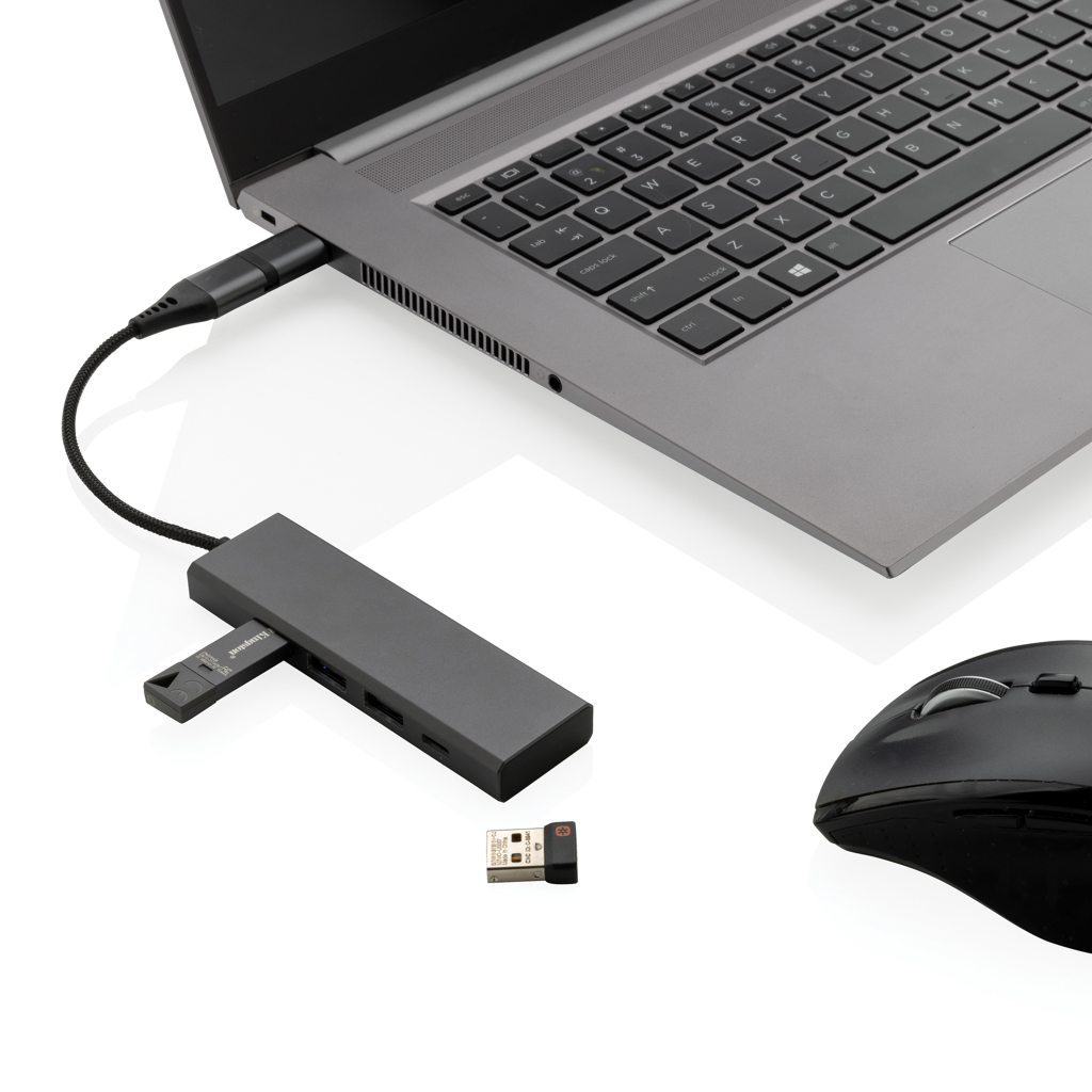 Hub Terra de aluminio reciclado  RCS con 3 puertos USB