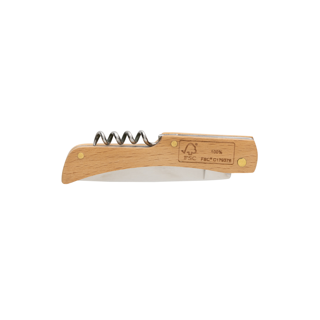 Navaja de madera con abrebotellas