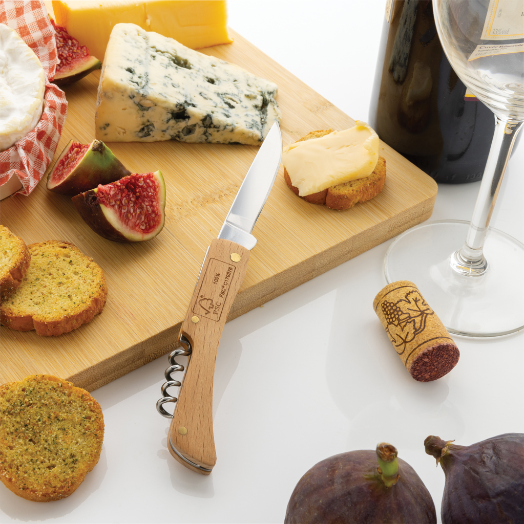 Navaja de madera con abrebotellas
