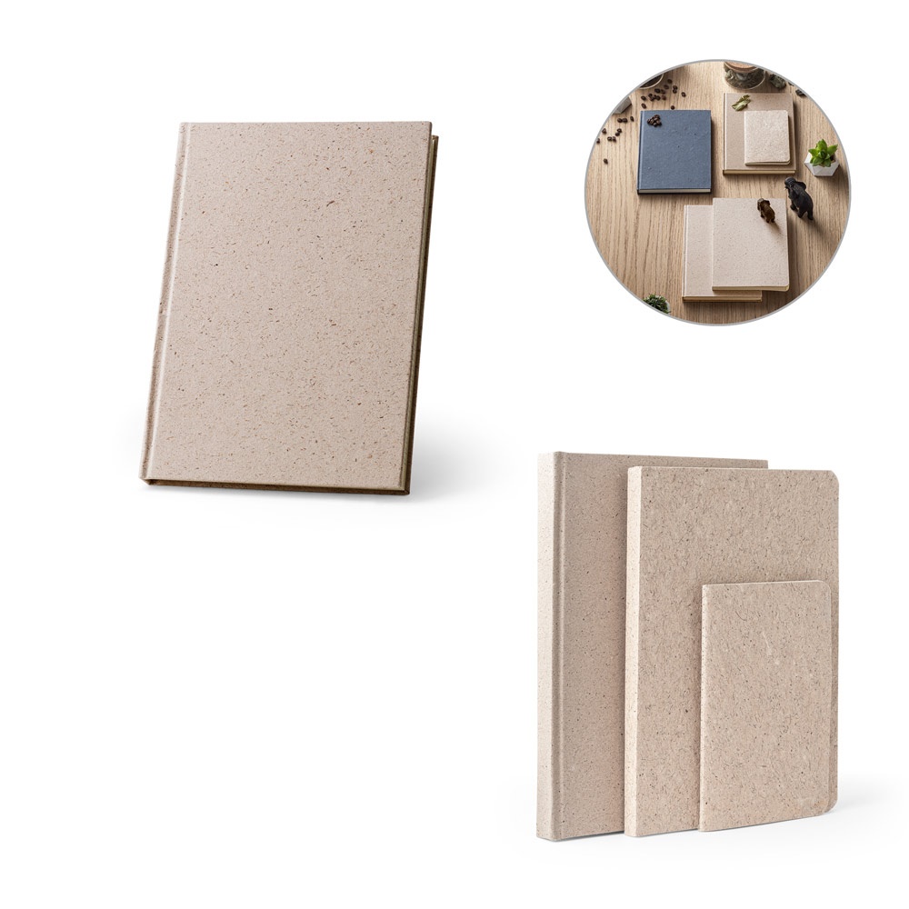 TEAPAD RIGID. Bloc de notas A5 con tapa dura hecho a partir de residuos de hojas de té (65%)