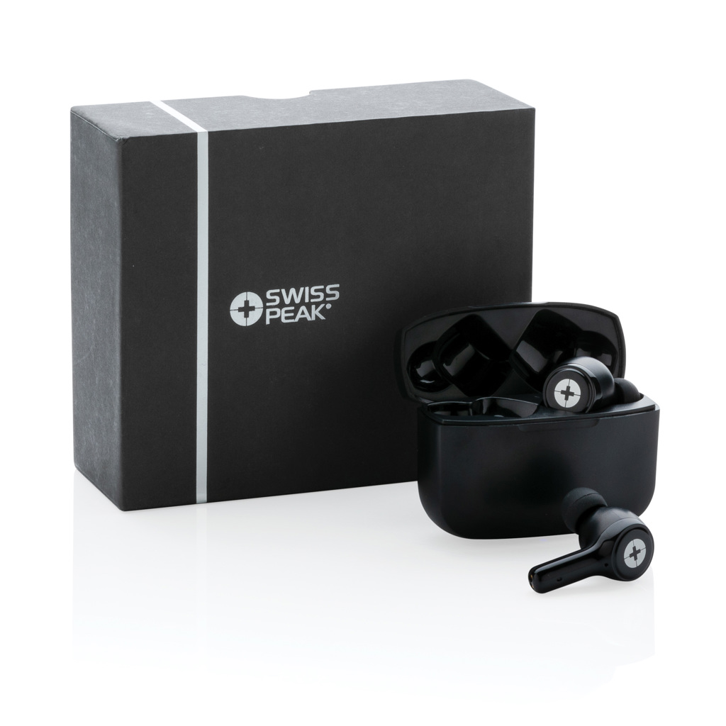 Auriculares RCS de plástico reciclado Swiss Peak ANC TWS