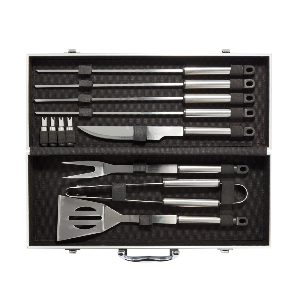 Set Barbacoa 12 piezas en caja de aluminio