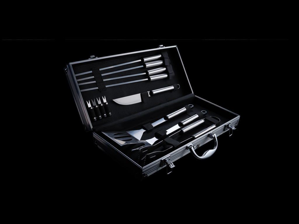 Set Barbacoa 12 piezas en caja de aluminio