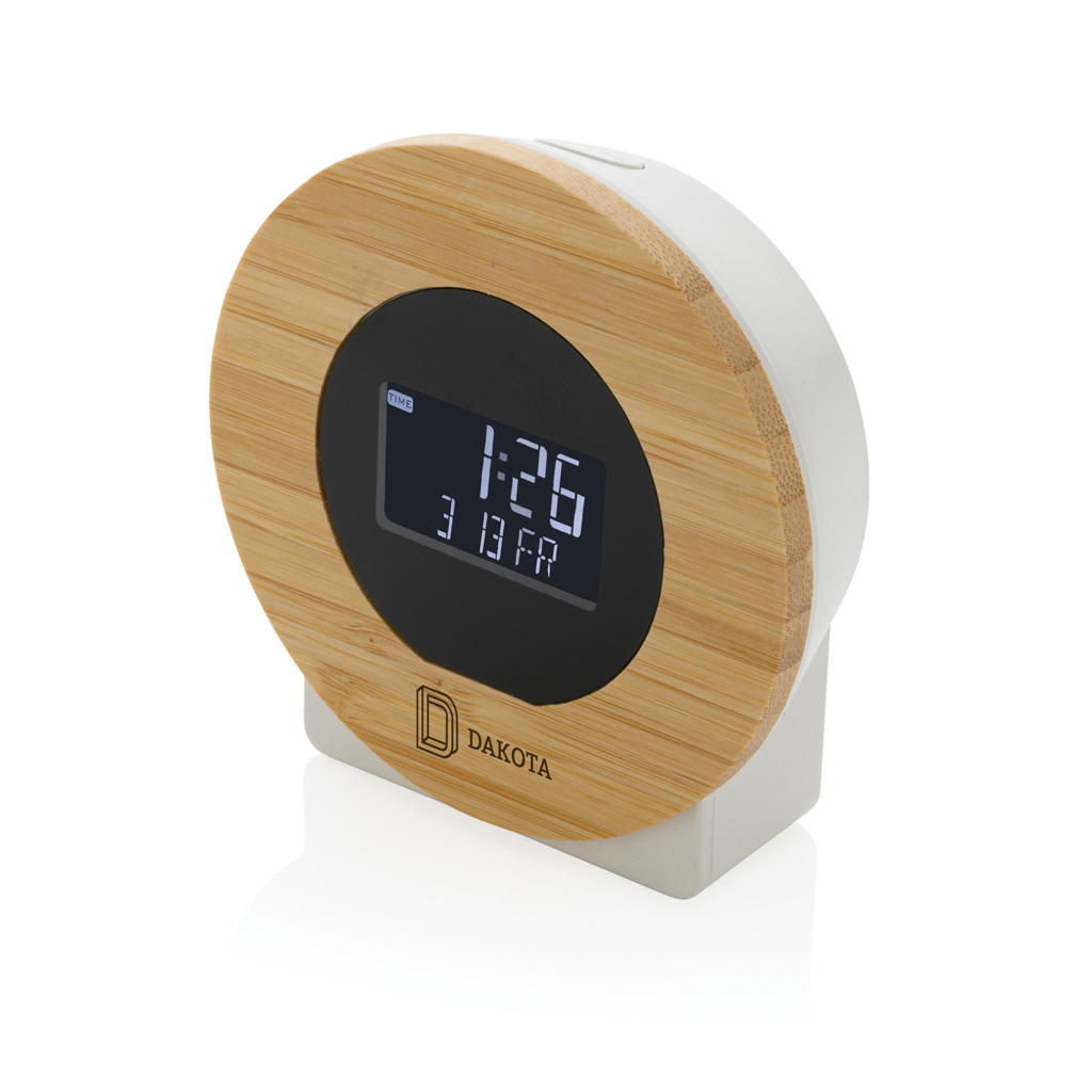 Reloj de escritorio Utah RCS rplastic y bambú LCD