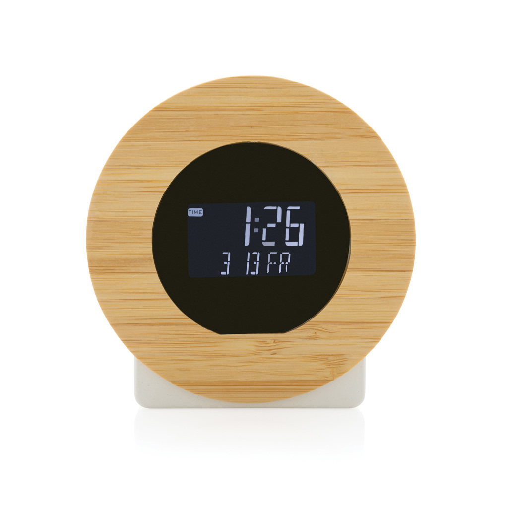 Reloj de escritorio Utah RCS rplastic y bambú LCD