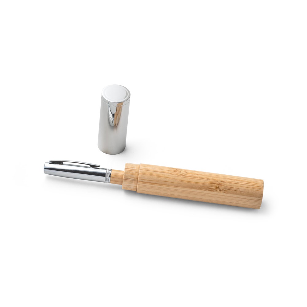 FUJI. Bolígrafo de bambú y metal con estuche