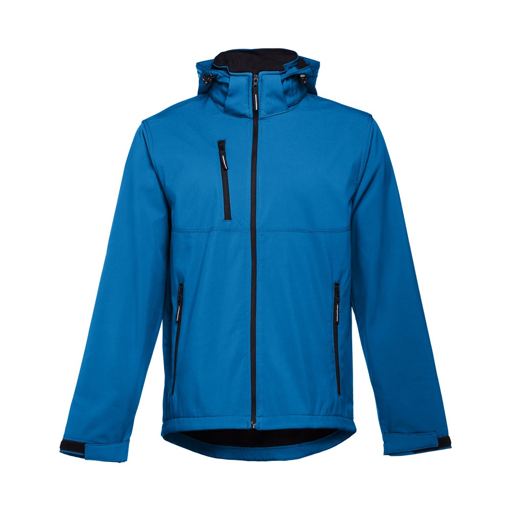 THC ZAGREB. Chaqueta softshell para hombre, con capucha removible