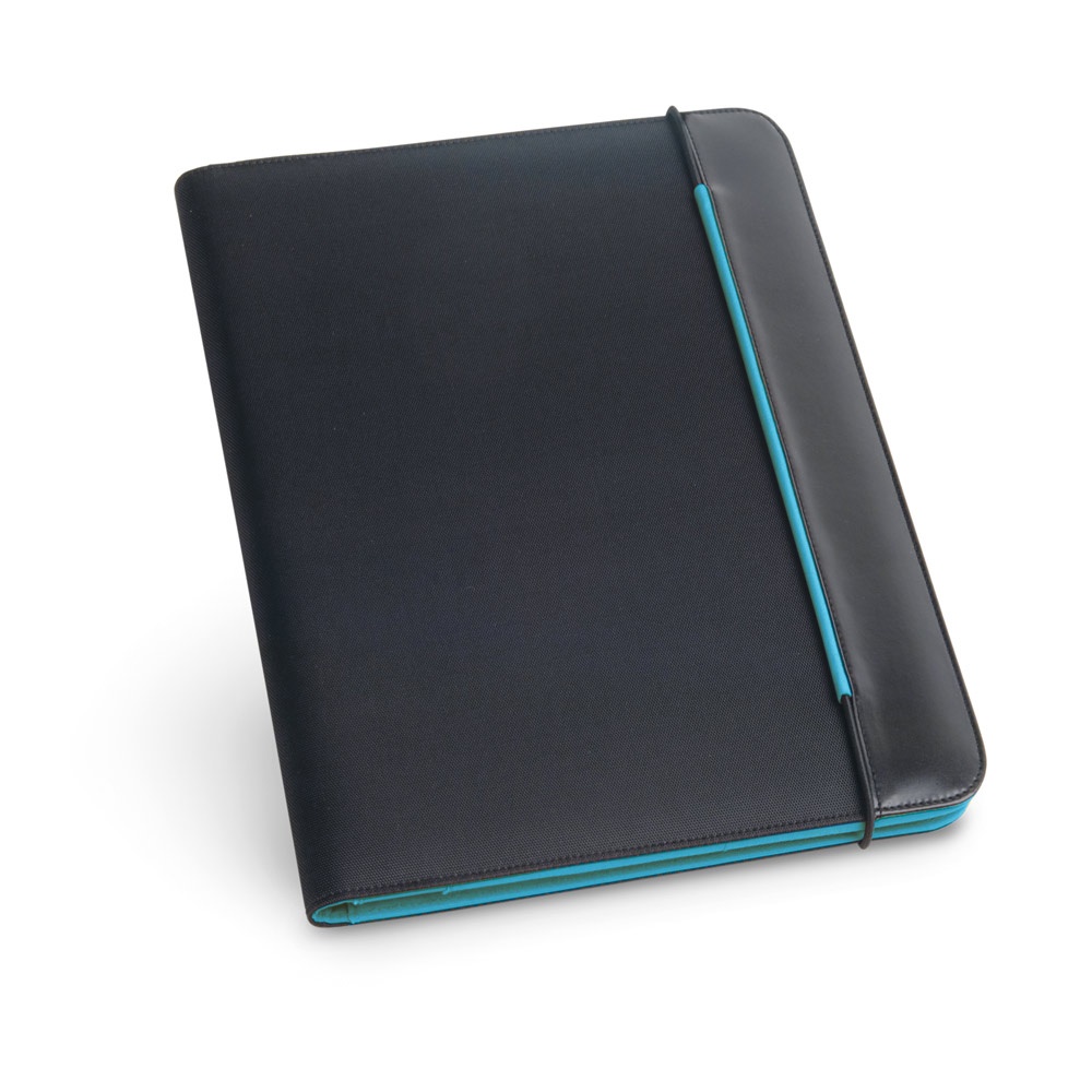 FITZGERALD. Portafolios A4 en PU y 800D con bloc de hojas forrado