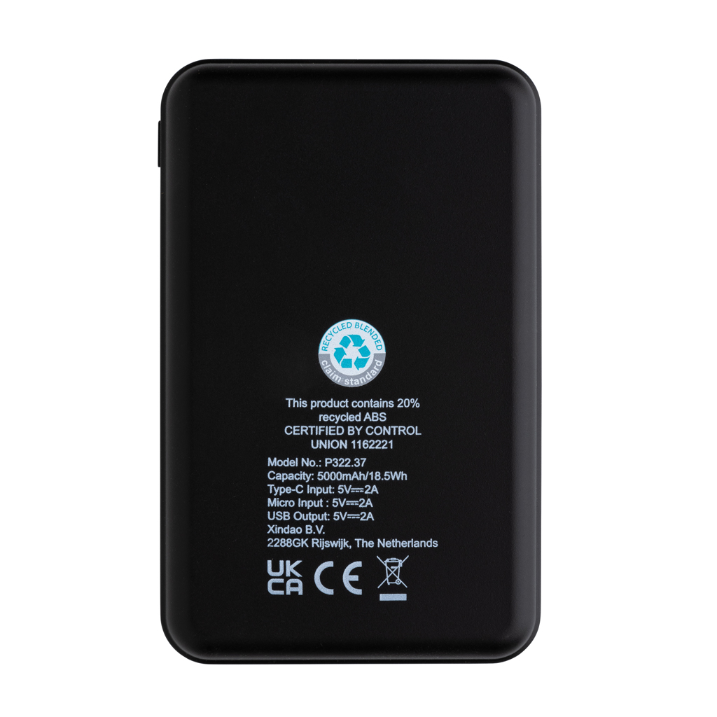 Powerbank de 5.000 mAh de plástico reciclado RCS