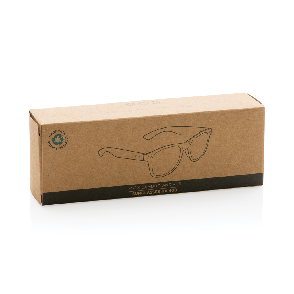 Gafas de sol de plástico reciclado bambú y RCS