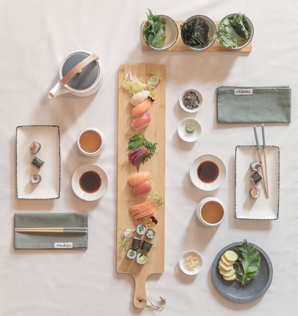 Vajilla de sushi Ukiyo para dos