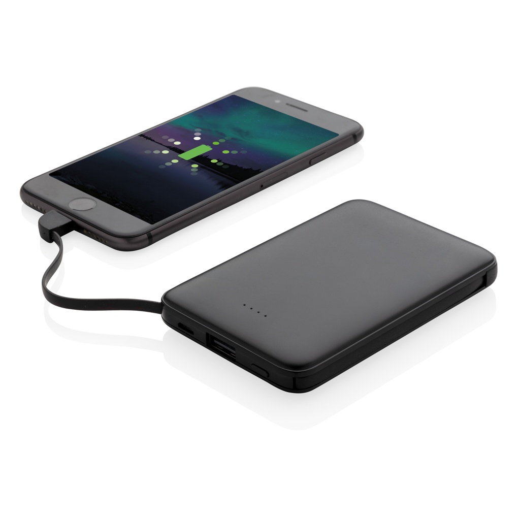 Powerbank 5.000 mAh de bolsillo con cables integrados