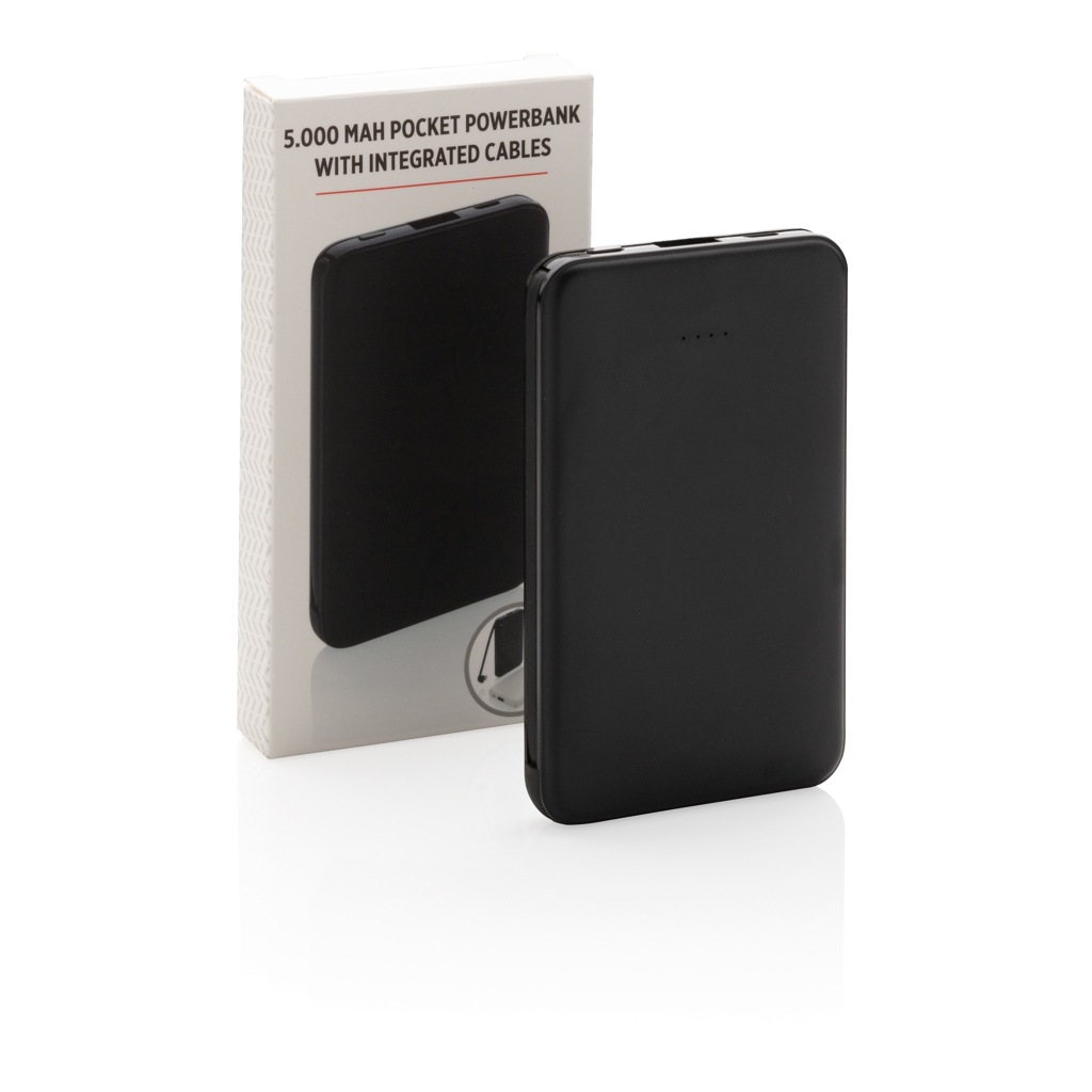 Powerbank 5.000 mAh de bolsillo con cables integrados
