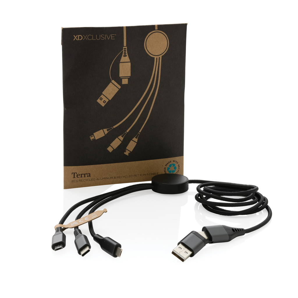 Cable Terra RCS aluminio reciclado 120 cm 6 en 1