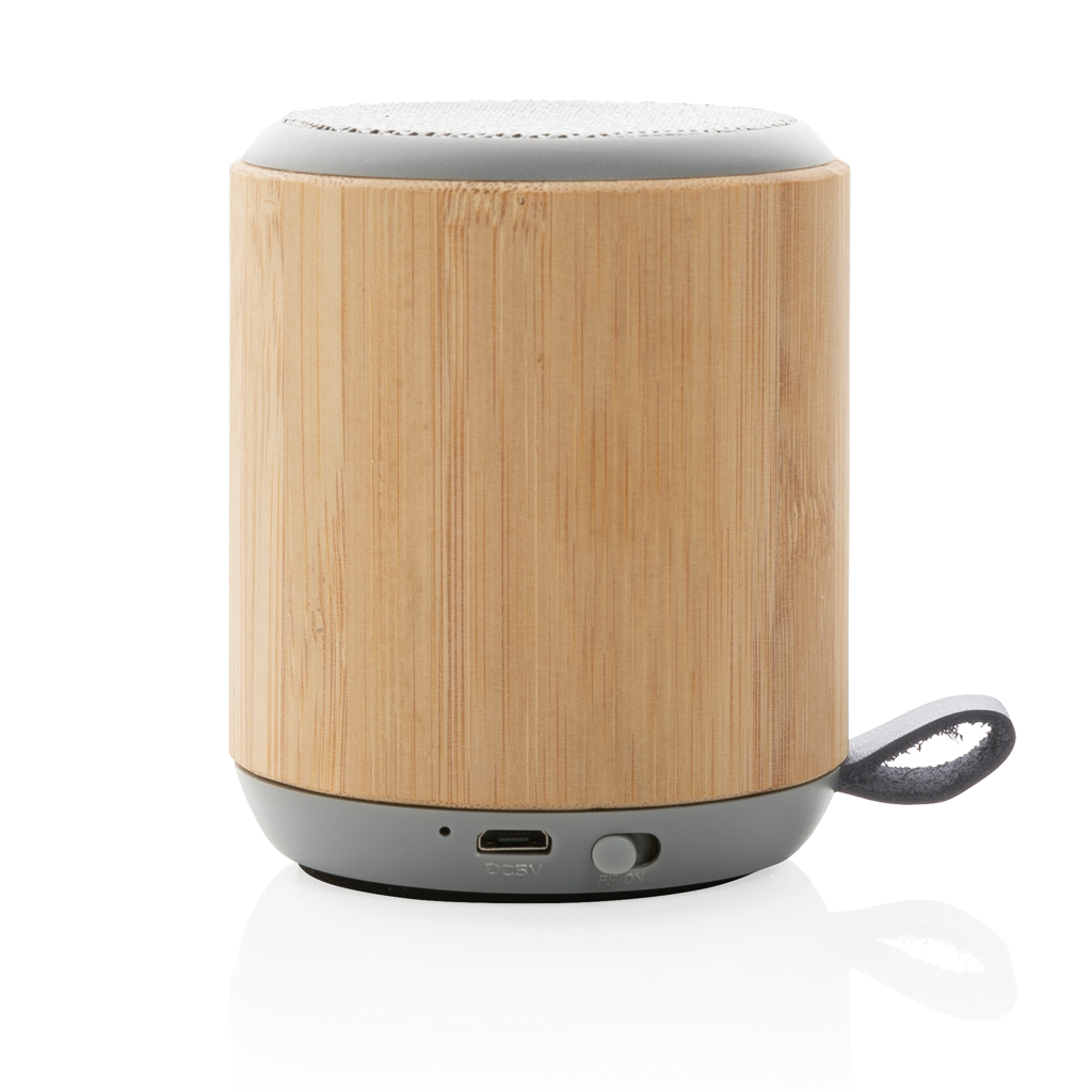 Altavoz inalámbrico de bambú y tela de 3W