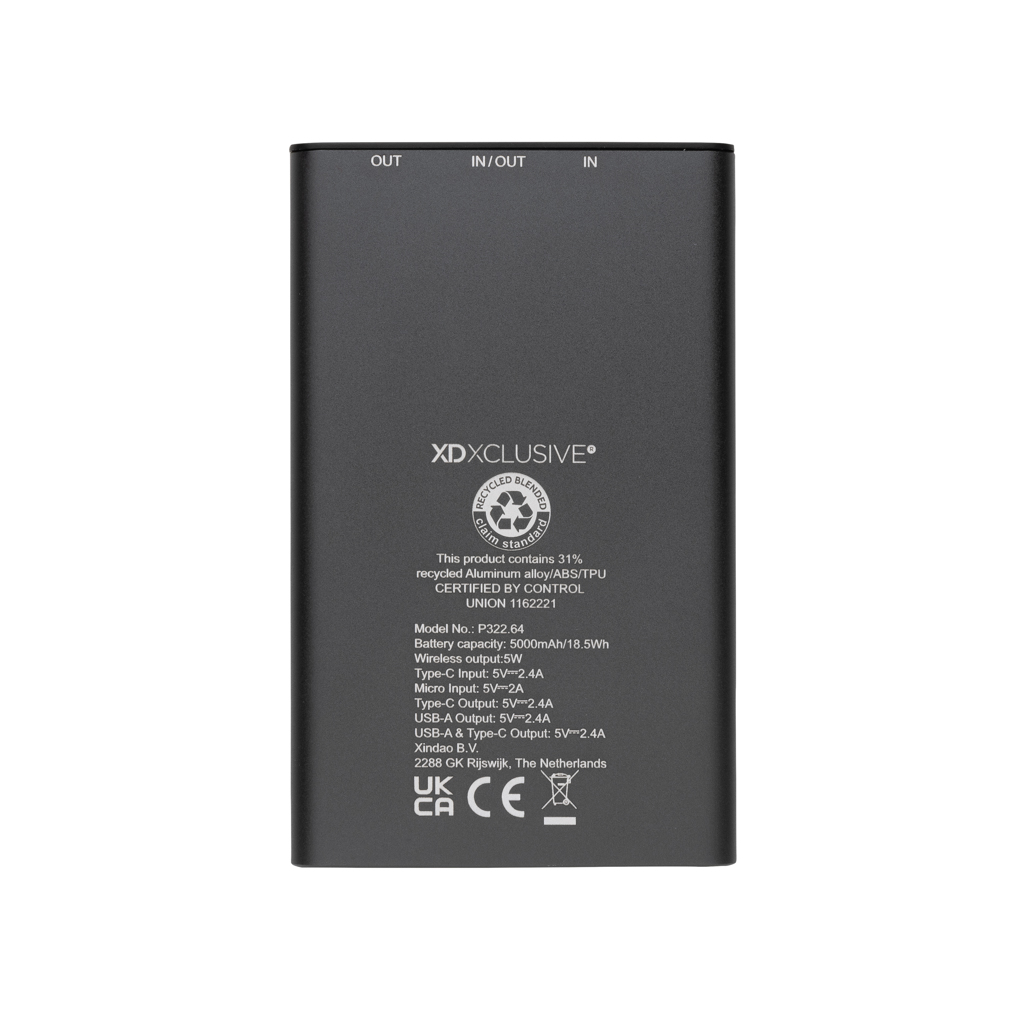 Powerbank Terra 5W aluminio RCS reciclado 5000  mAh